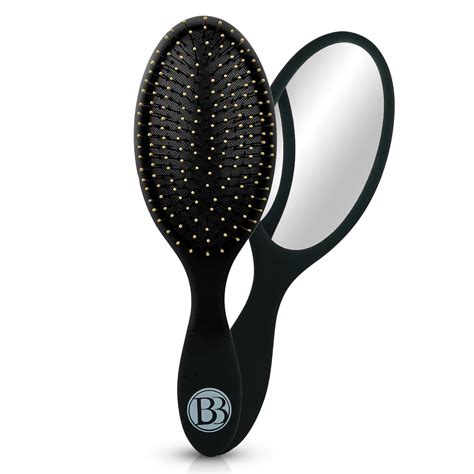 mirror hair brush|hairbrush with mirror on back.